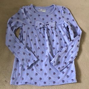 Jumping Beans Top Girls Size 10 Purple Polka Dots Bow